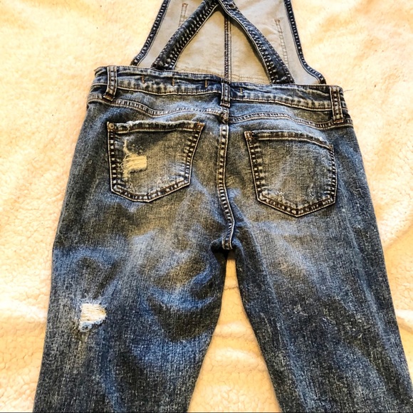 Distressed long Jean overalls small - Picture 8 of 13